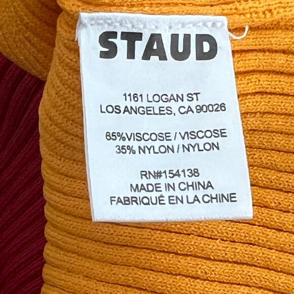 Kansas City Chiefs STAUD Women's Cargo Sweater - Gold/Red SZ M - Picture 13 of 13